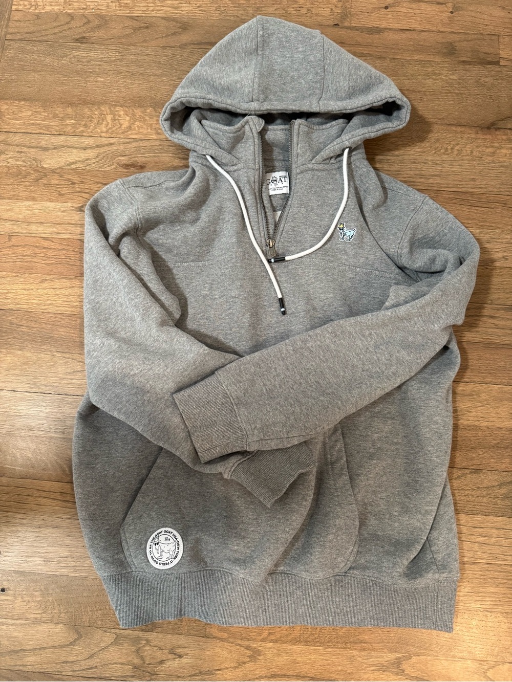 GOAT USA Men's Gray Zip-Up Hooded Sweatshirt